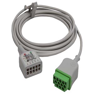 ECG Trunk Cable with 3/5-Lead Connector AHA, 3.6 m/12 ft., 1/pack ECG Trunk Cable with 3/5-Lead Connector AHA, 3.6 m/12 ft., 1/pack